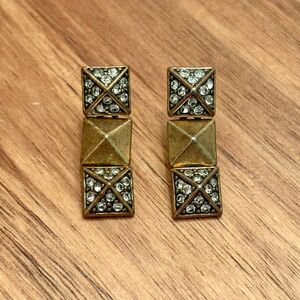 J.Crew | Triple Drop Pave Earrings | 1” Length